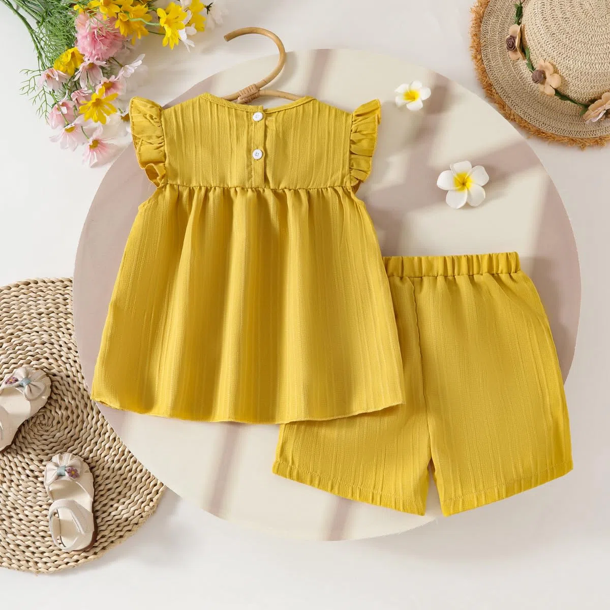 Vestiti per Bambine Magliette con Volant a Fiori Top e Pantaloncini set di Vestiti Estivi Carini 9M-4 anni