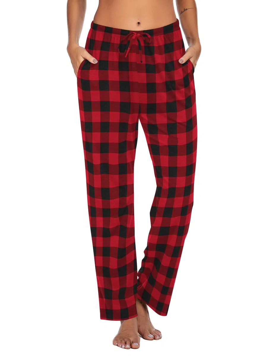 Ekouaer Pantaloni da Pigiama da Donna Lunghi Morbido Pantaloni da Notte con Tasche per Casa Dormire Yoga Jogging S-XXL