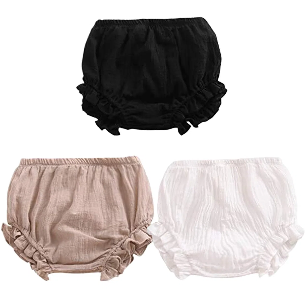 Bloomer per Neonati da 3 Pezzi, Bloomer in Cotone Comodi, Morbidi e sicuri per Neonate, Simpatica Ragazza a Triangolo Floreale per Bambine