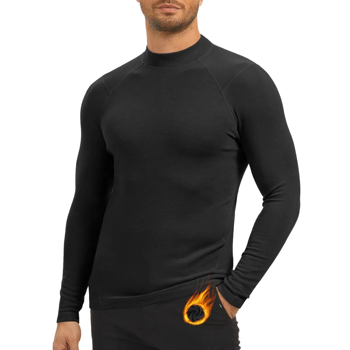 MEETYOO Intimo Termico Uomo Maglia a Maniche Lunghe Leggera Camicia da Lavoro e Sportiva Morbida per Climi Freddi