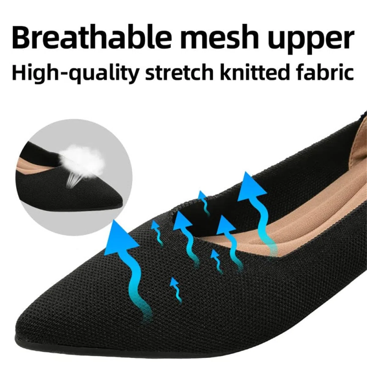 Ballerine scarpa basse da donna eleganti in maglia comode