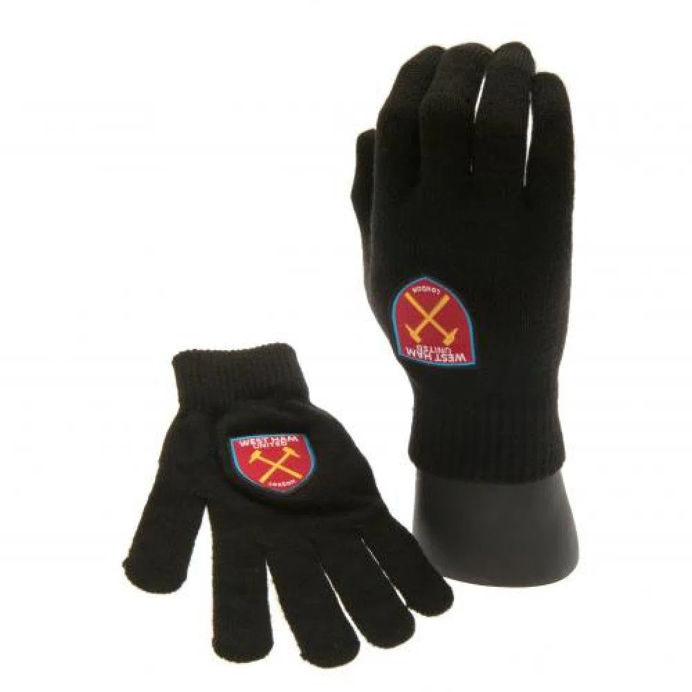 West Ham United F.C. Knitted Gloves Junior-Q60GLJWEH
