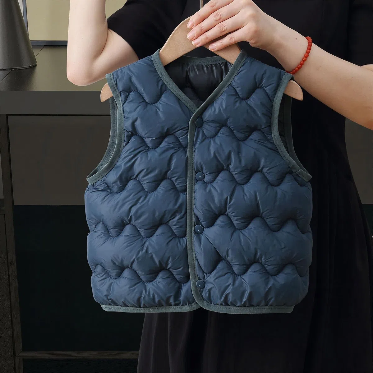 Piumino in Cotone per Ragazzi Bambino Bottoni Giacca Smanicato Outerwear in Cotone Morbida Bimba Cappotto Senza Maniche Autunno e Inverno Gilet Imbottito da Neonati