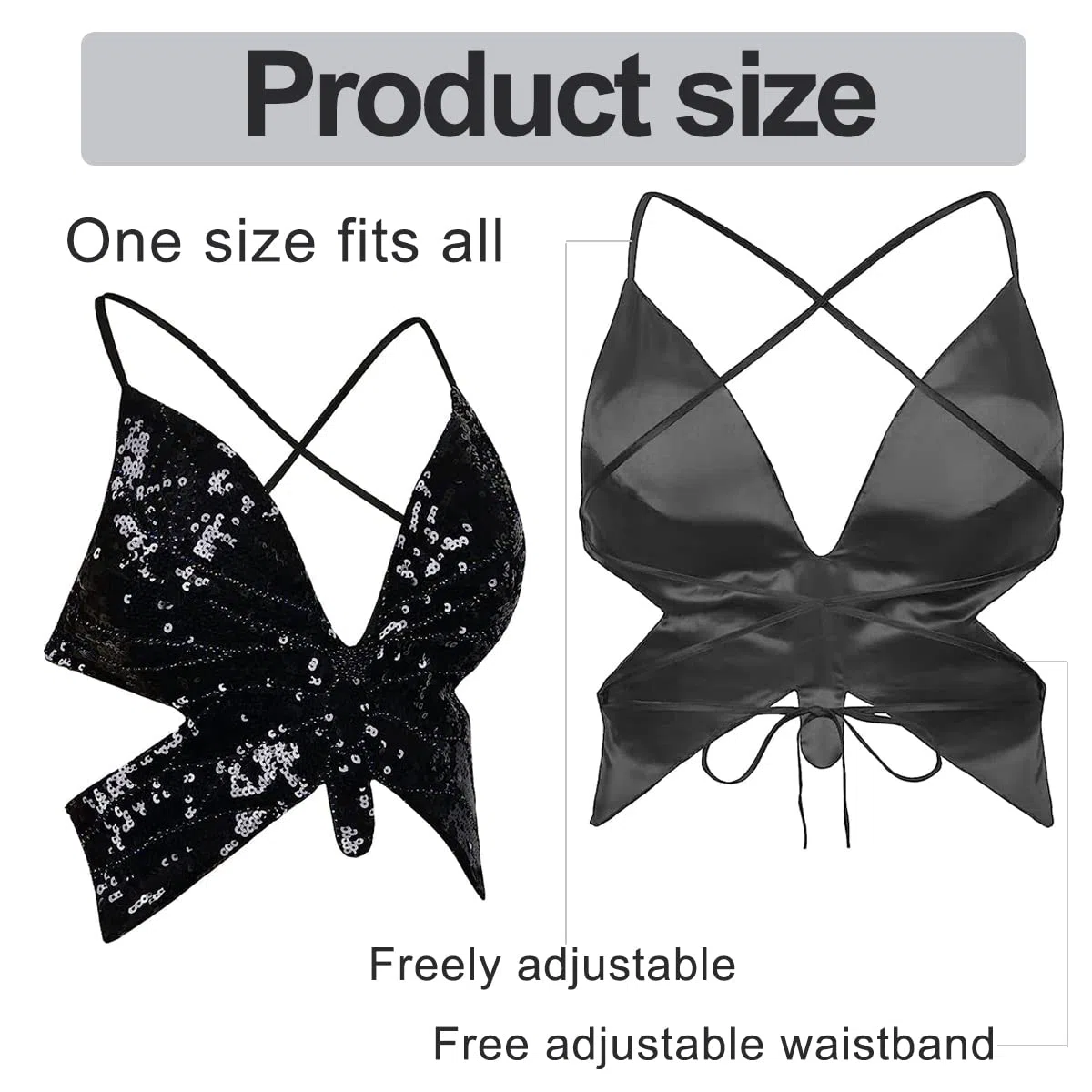 Top per le donne per le donne, canotta di bandage con sequenza di paillettes alla farfalla, costume da abbinamento senza marcia senza maniche per la danza della pancia, Dance latina, Club delle feste