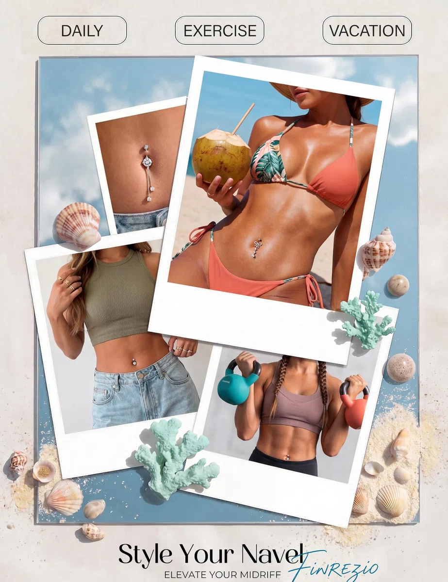 Finrezio 9 Pz Piercing Ombelico Acciaio Chirurgico Set 14G Ombelico Piercing Argento Oro per Donna Piercing Ombelico Pendente Fiore Farfalla Ombelico Belly Dangly Ombelico Navel Piercing Gioielli