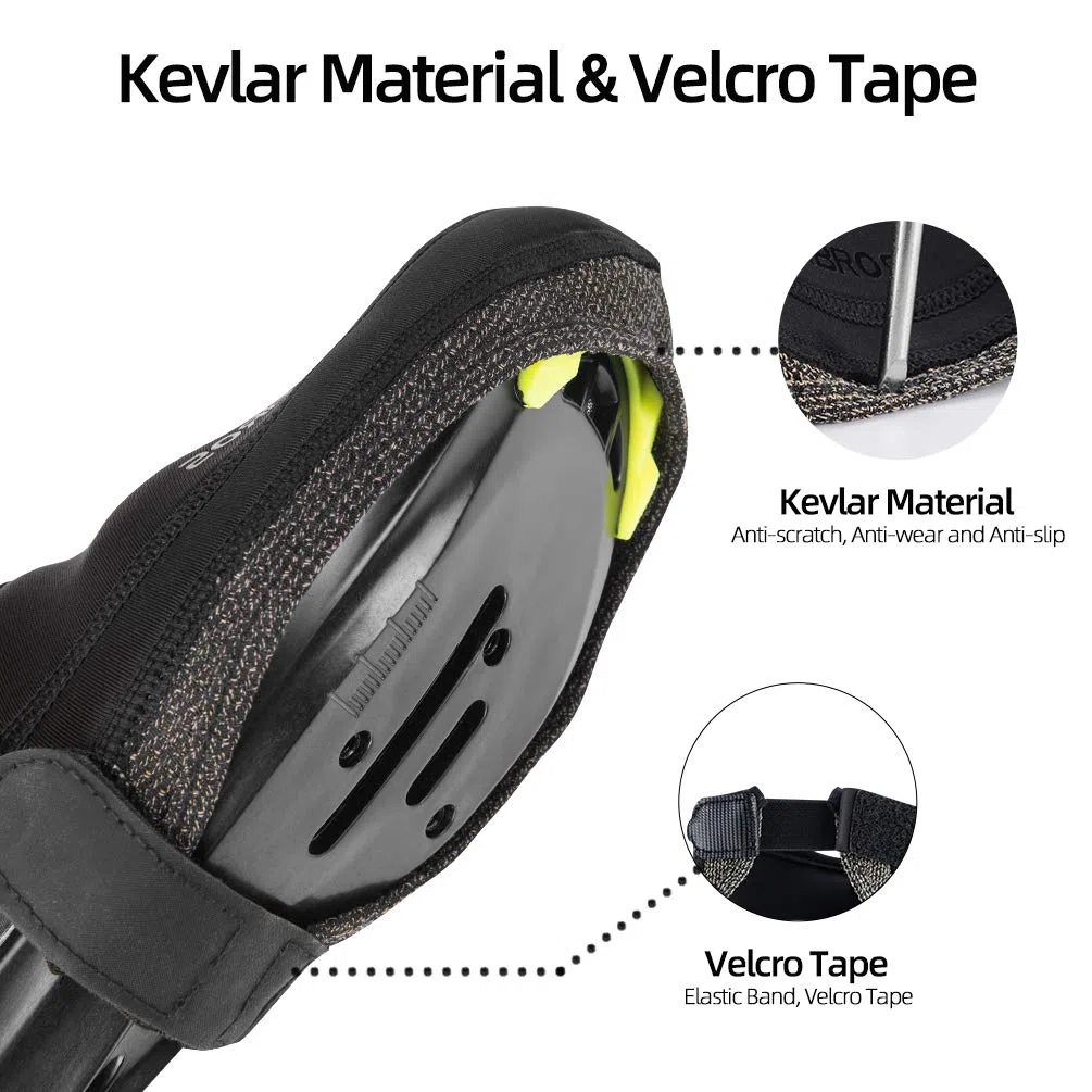 ROCKBROS Copriscarpe Ciclismo Invernale Copri Punta per Bici MTB Uniersale Elastico Ultra-Leggero Impermeabile Taglia L 39-45