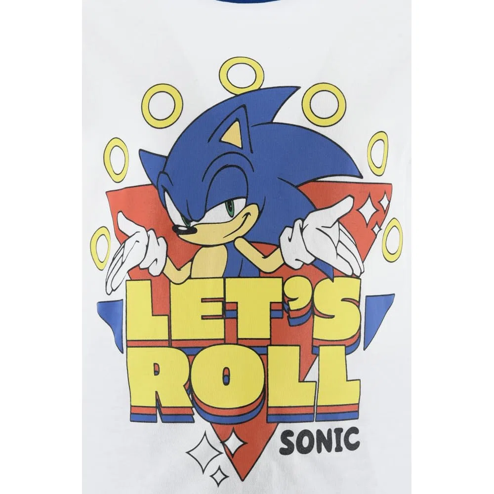SUN CITY Sonic Completo Bambino Estivo in Cotone con T-Shirt e Bermuda Outfit Sonic The Hedgehog Casual