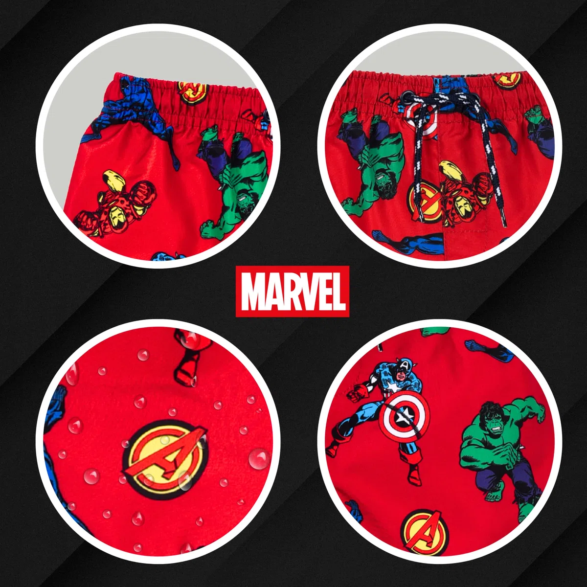 Marvel Avengers Bermuda da Ragazzi, Pantaloncini da Bagno per Bambino, Taglie 4 ai 10 Anni