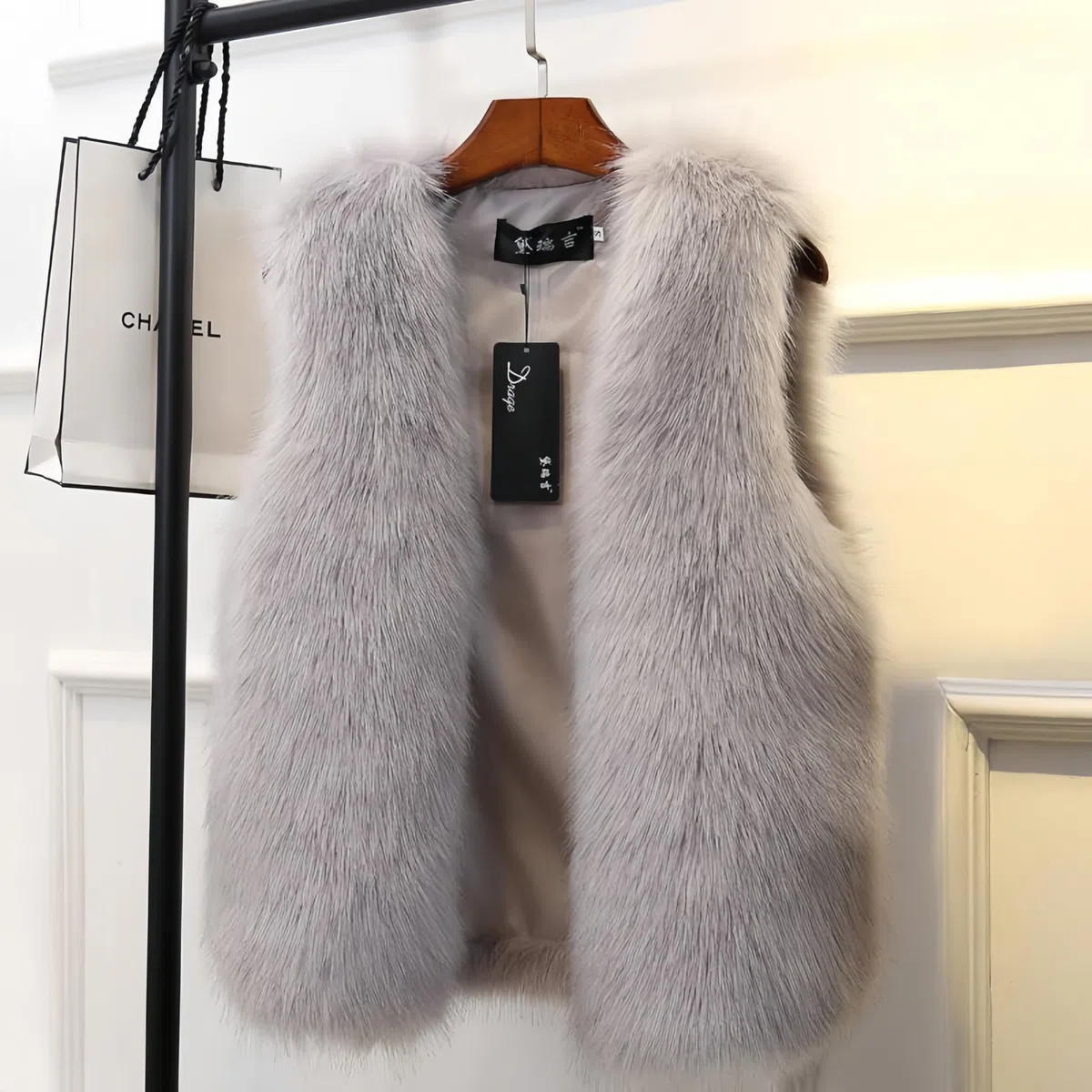 Proumhang Gilet Donna,Giubbotto senza Maniche in Pelliccia Sintetica,Imbottito Invernale,Caldo ed Elegante per Autunno Inverno,Giaccone Trapuntato a Coste M~2XL