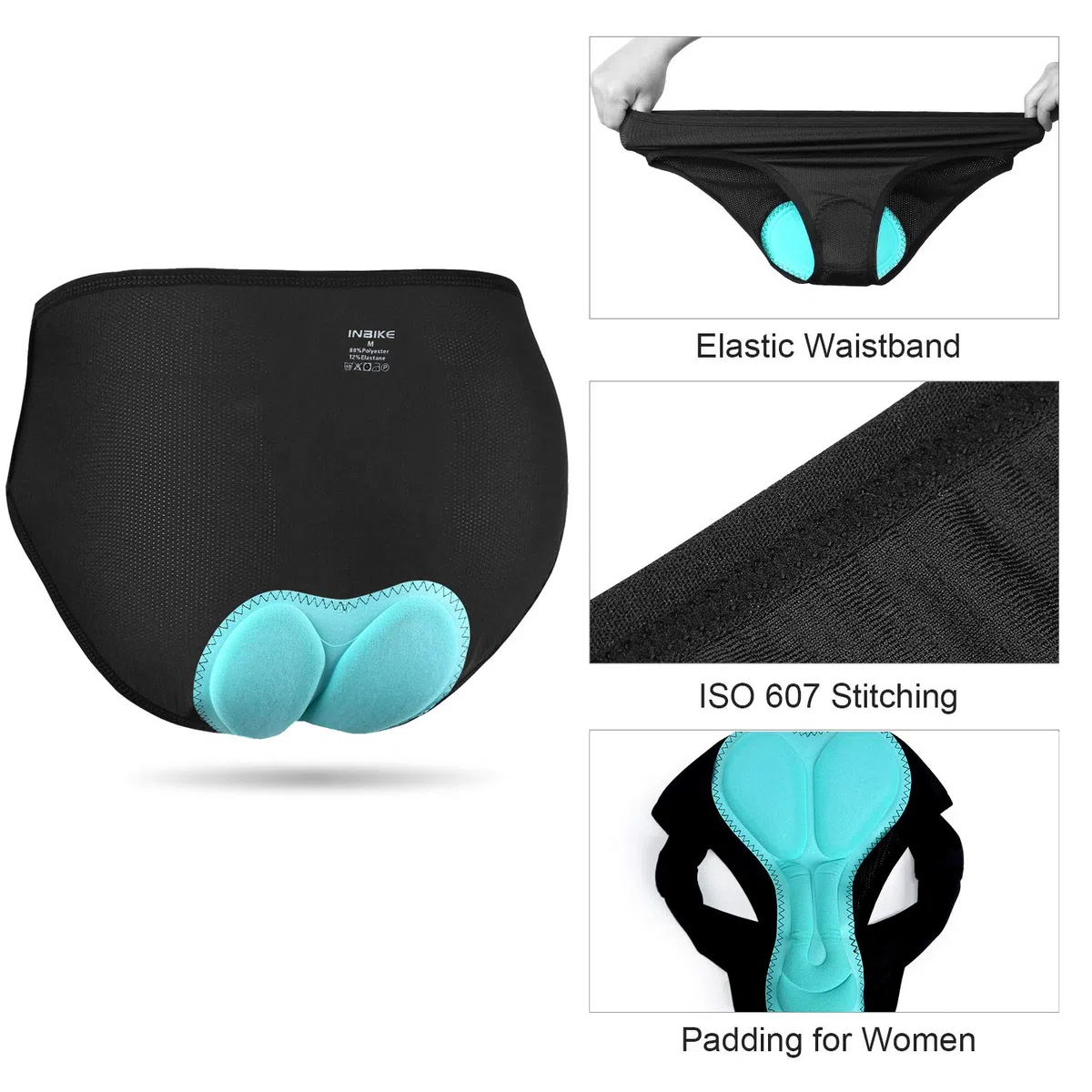 INBIKE Biancheria Intima da Ciclismo da Donna Imbottitura 3D per Ciclismo