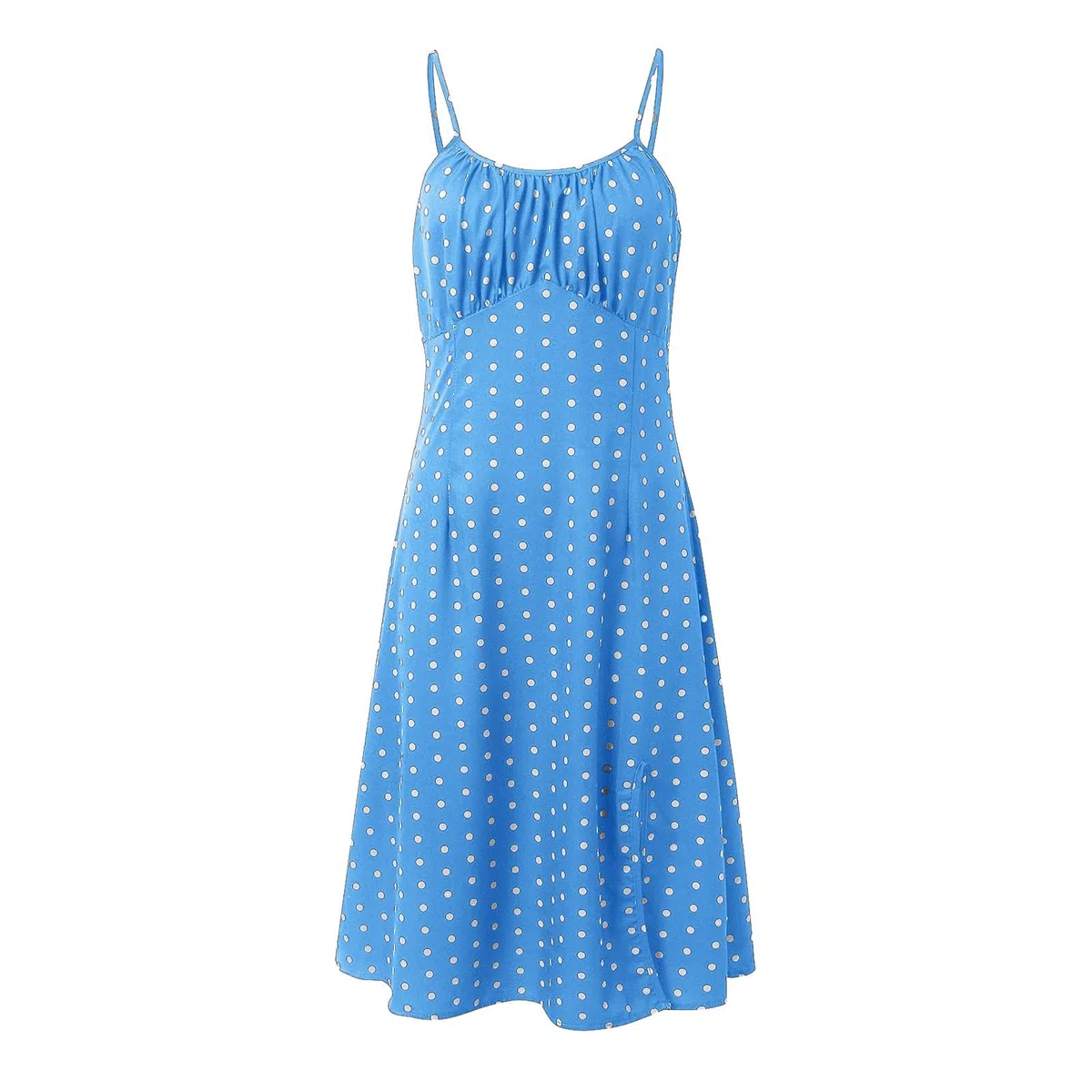 Vestiti Estivi Donna Vestito a Pois Comodo Abiti Spalline Silhouette Morbida Stampa Floreale Spacchi Laterali Abito Spiaggia Casual Quotidiano S-XXL