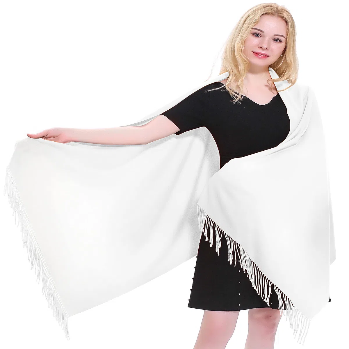 CJ Apparel Scialle In Misto Cotone Spesso Scialle di pashmina Donna (Pacco da 1)