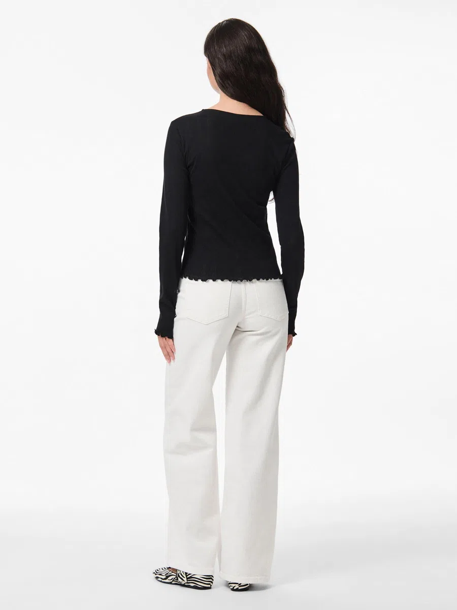 PIECES Pcmarie LS Poin Cardigan Jrs Noos Donna