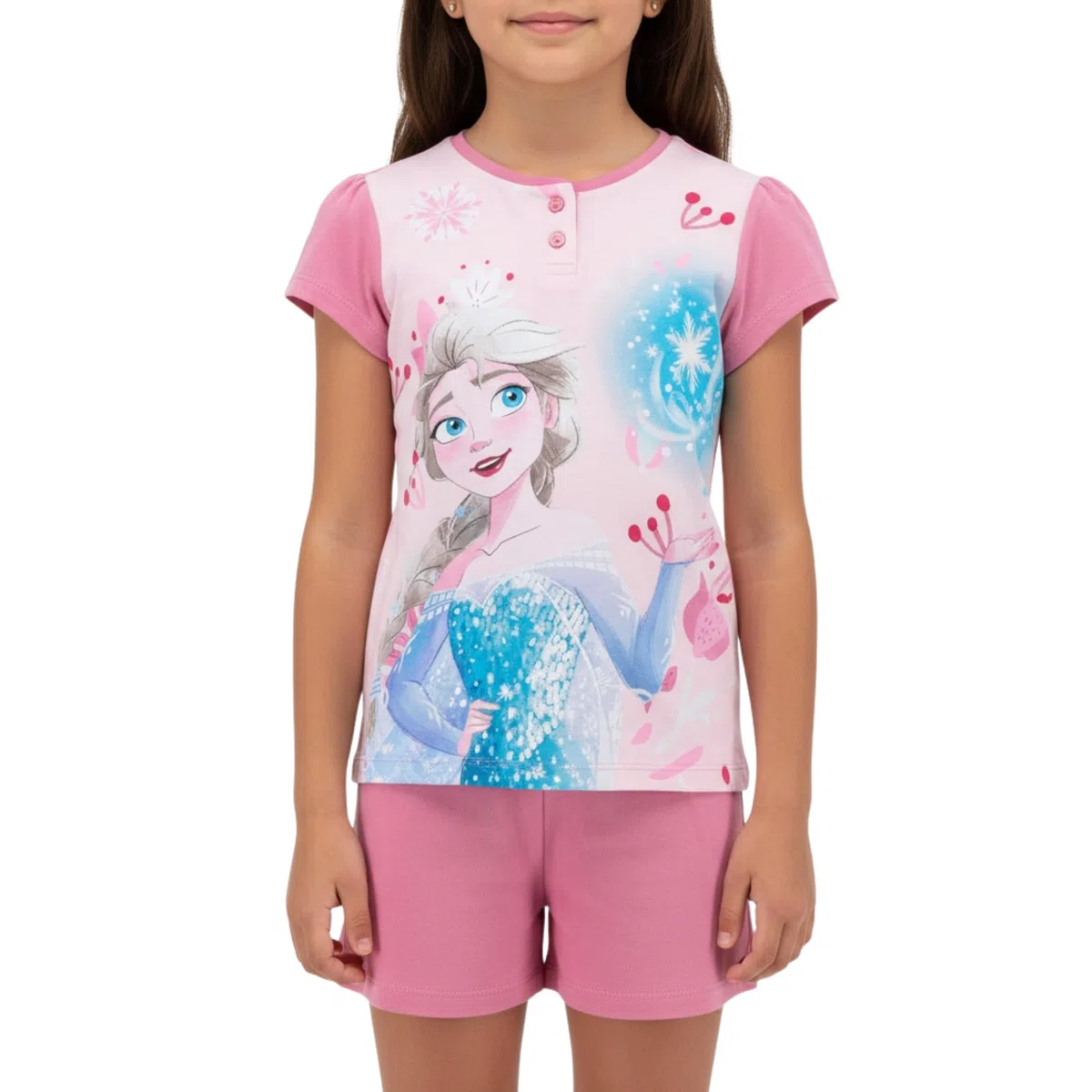 Disney Frozen Pigiama per Ragazze, Design Elsa 2 Pezzi T-Shirt e Pantaloncini, Confezione Regalo Inclusa, Taglie 3 a 8 Anni