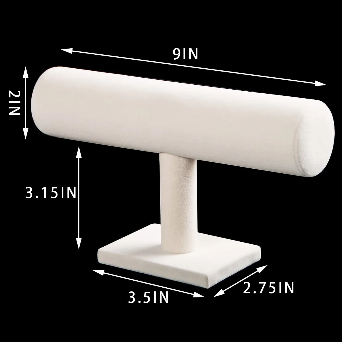 Pangkeep Supporto del braccialetto, Porta Bracciale, Espositore dell'Organizzatore del Braccialetto, Espositore per Gioielli a T in Velluto Beige per la Vendita