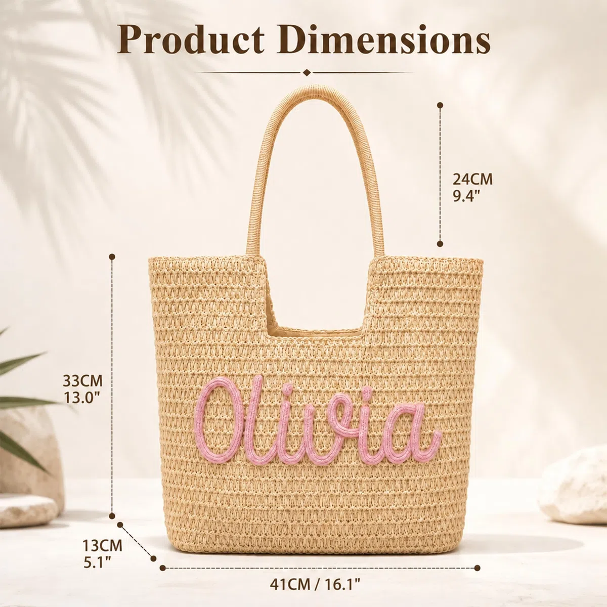 Borsa Tote in Paglia Personalizzata Ricamo Nome, Borsa a Spalla Estiva Rafia Uncinetto Artigianale, Borsa Shopping Boho con Scritta Personalizzabile, Regalo Compleanno Donna Mamma Amica