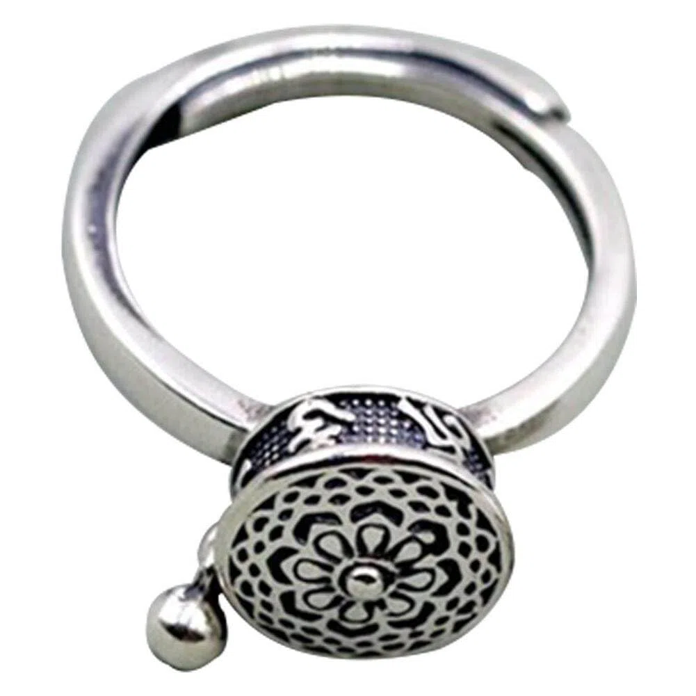 Sanfly Buddista Color Argento per con Ruota di Preghiera Tibetana per Alleviare Lo Stress