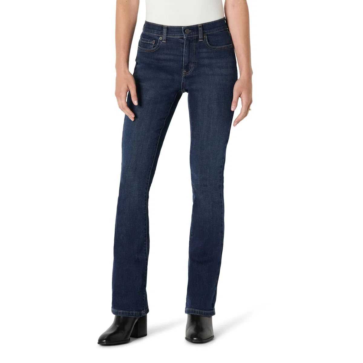 Amazon Essentials Donna Jeans Bootcut Curvy a Vita Media, vestibilità Aderente