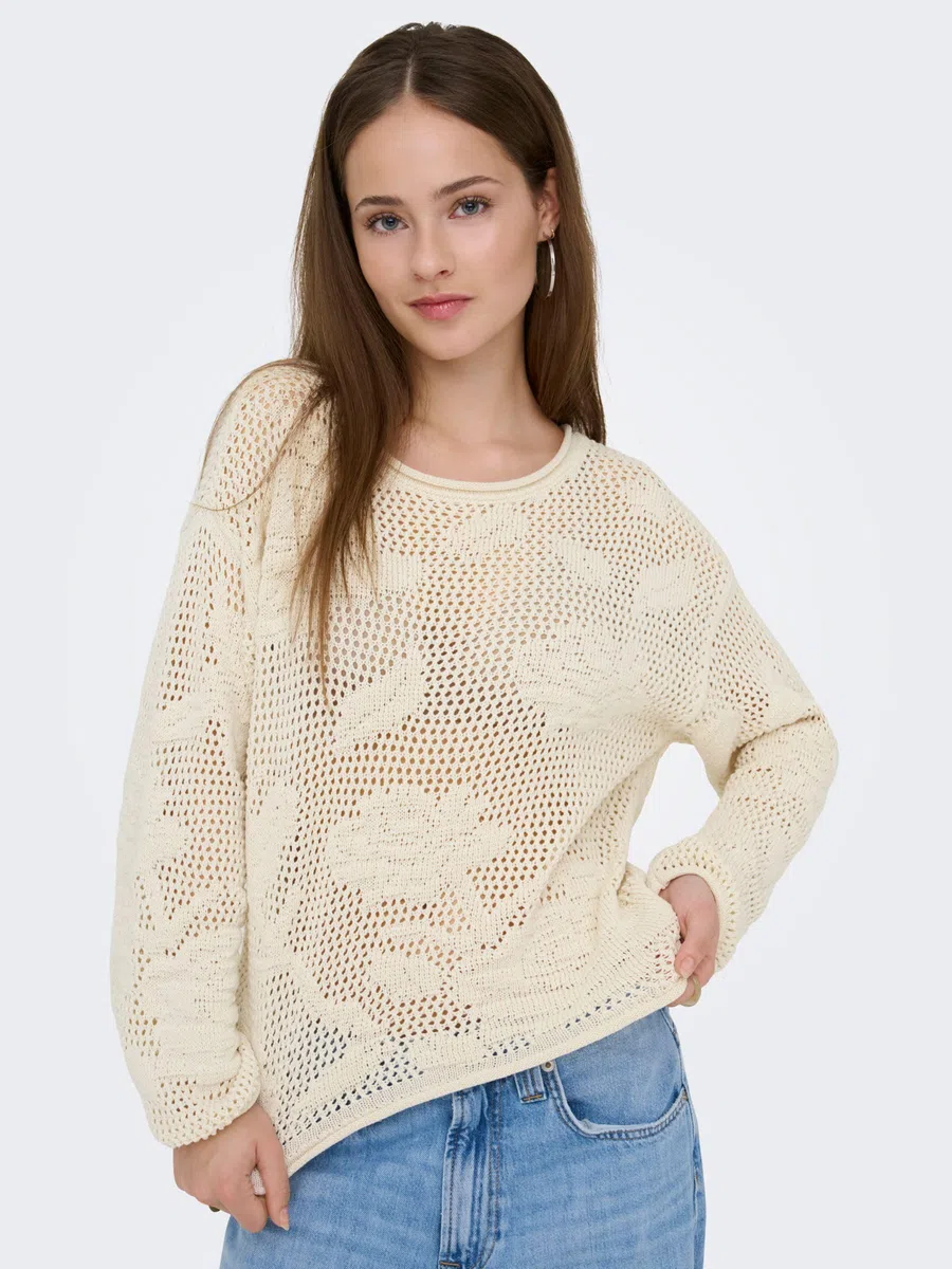 ONLY Onlseaside LS Pullover CC Knt Onlseaside LS CC Knt - Pullover Donna (Pacco da 1)