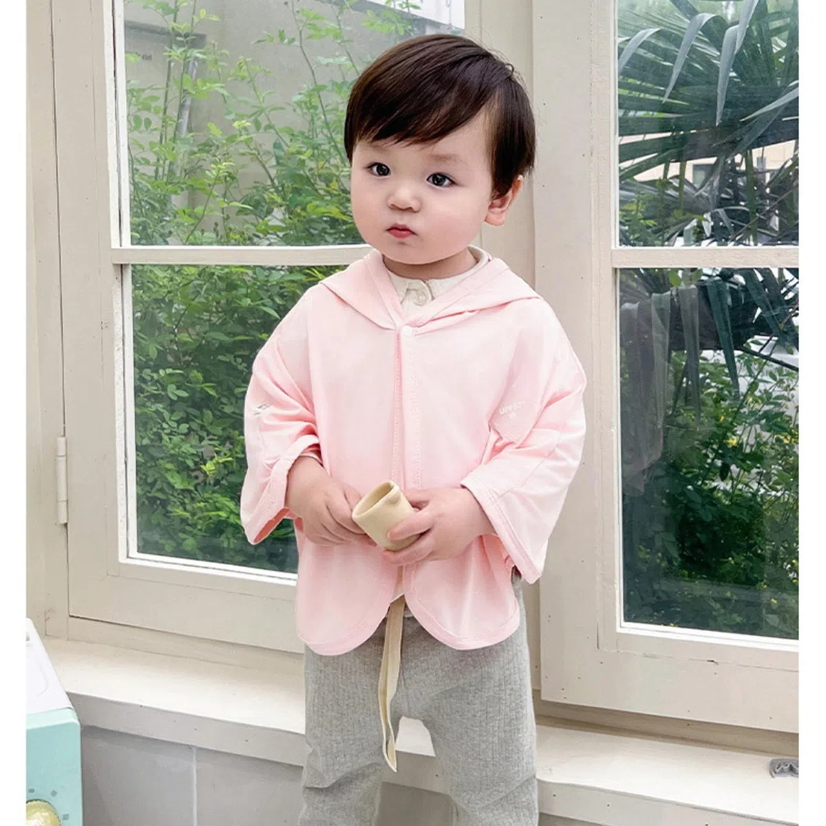 Giacca Antivento Bambina - Giacca Bambino con Protezione Solare, Felpa Leggera con Cappuccio per Neonati e Bambine con Protezione Solare Ideale per L'Estate. Cappotto Traspirante per Bambini Piccoli.