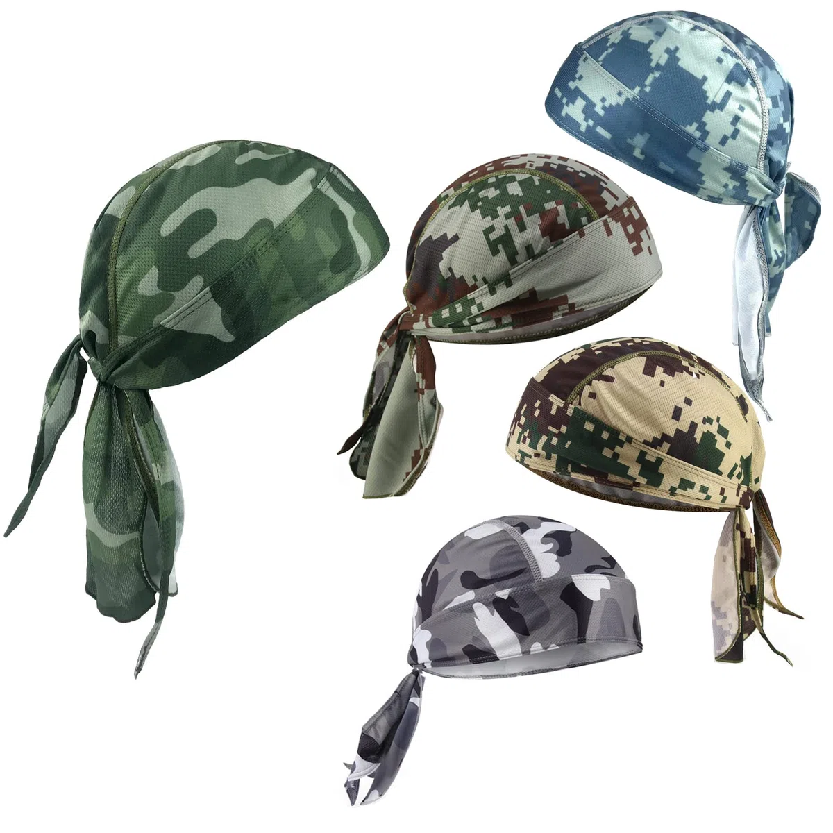 Sport Ciclismo Cap Traspirante Quick Dry Bandana Sotto Casco Cranio Berretto Regolabile Ciclismo Cappello Corsa Beanie Pirata Fascia per Uomo Donna