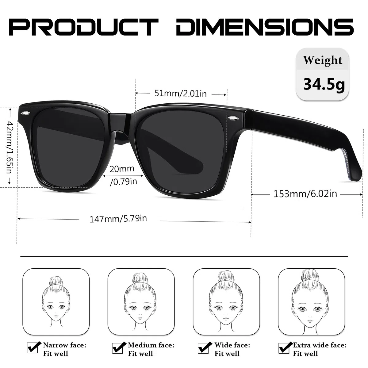 KANASTAL Acetato Occhiali da Sole Uomo Donna Polarizzati TR90 con Protezione UV400 Quadrati Vintage Retrò Sunglasses