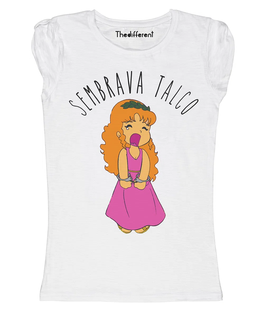New T-Shirt Donna Fiammata Pollon Sembrava Talco Idea Regalo
