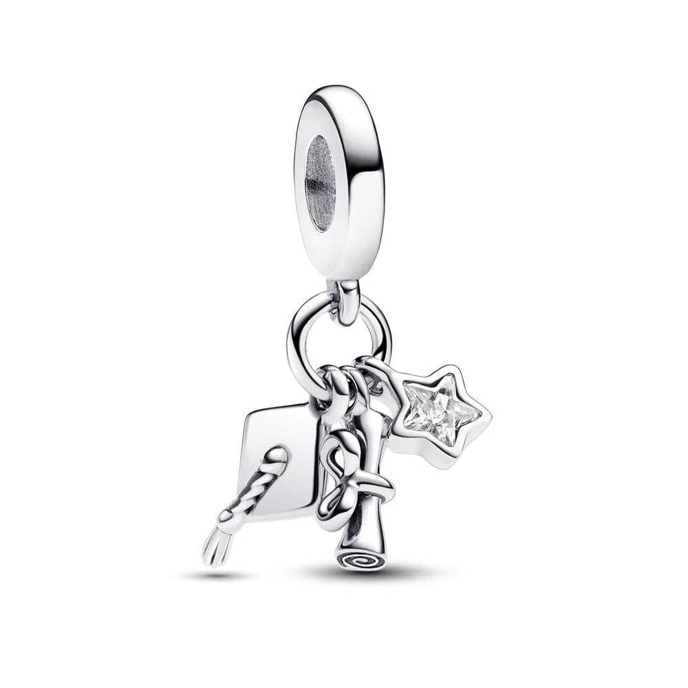 2025 Graduation Cuore Charms Compatibile con Bracciali e Collane Europei, Stagione di Laurea Per le Donne