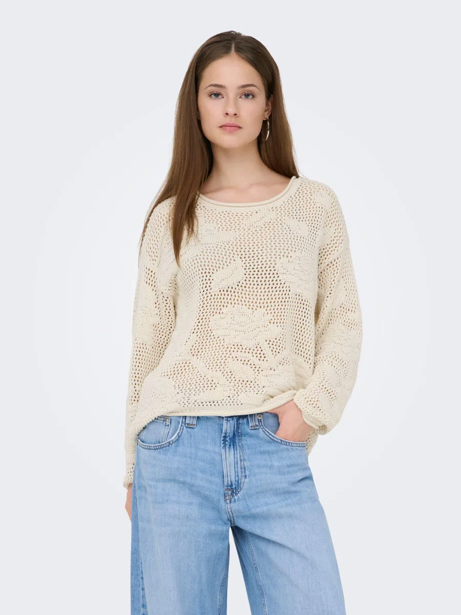 ONLY Onlseaside LS Pullover CC Knt Onlseaside LS CC Knt - Pullover Donna (Pacco da 1)