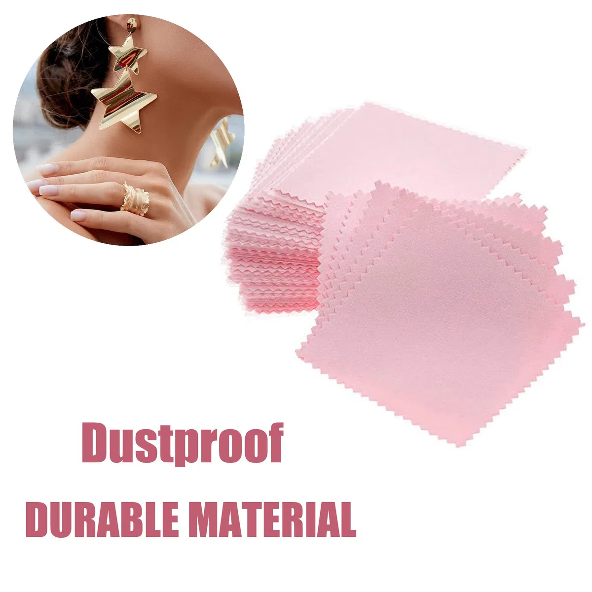 100 Pcs Panni per lucidare gioielli Gioielli Panno Pulizia Panno per Pulizia Gioielli per Pulire Argento Ottone Platino Oro Sterling Orologi (Rosa)