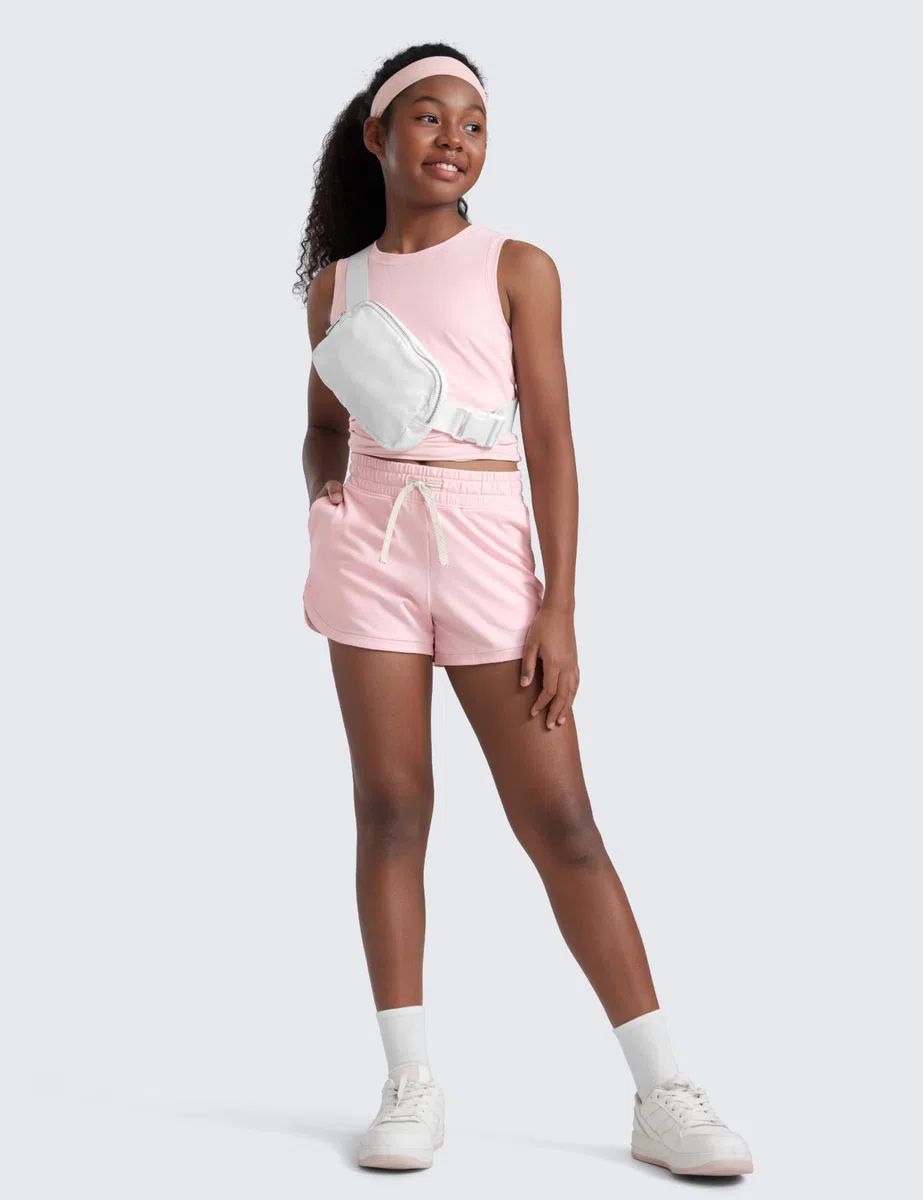 CRZ YOGA Cloud Jersey Ragazze Pantaloncini da Tuta con Coulisse Tasche Casual Atletici