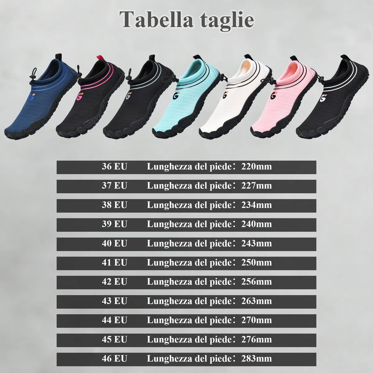 Scarpe da Scoglio Donna Scarpe da Acqua Uomo Asciugatura Rapida Scarpe Mare Scoglio Traspirante e Antiscivolo 36-46EU