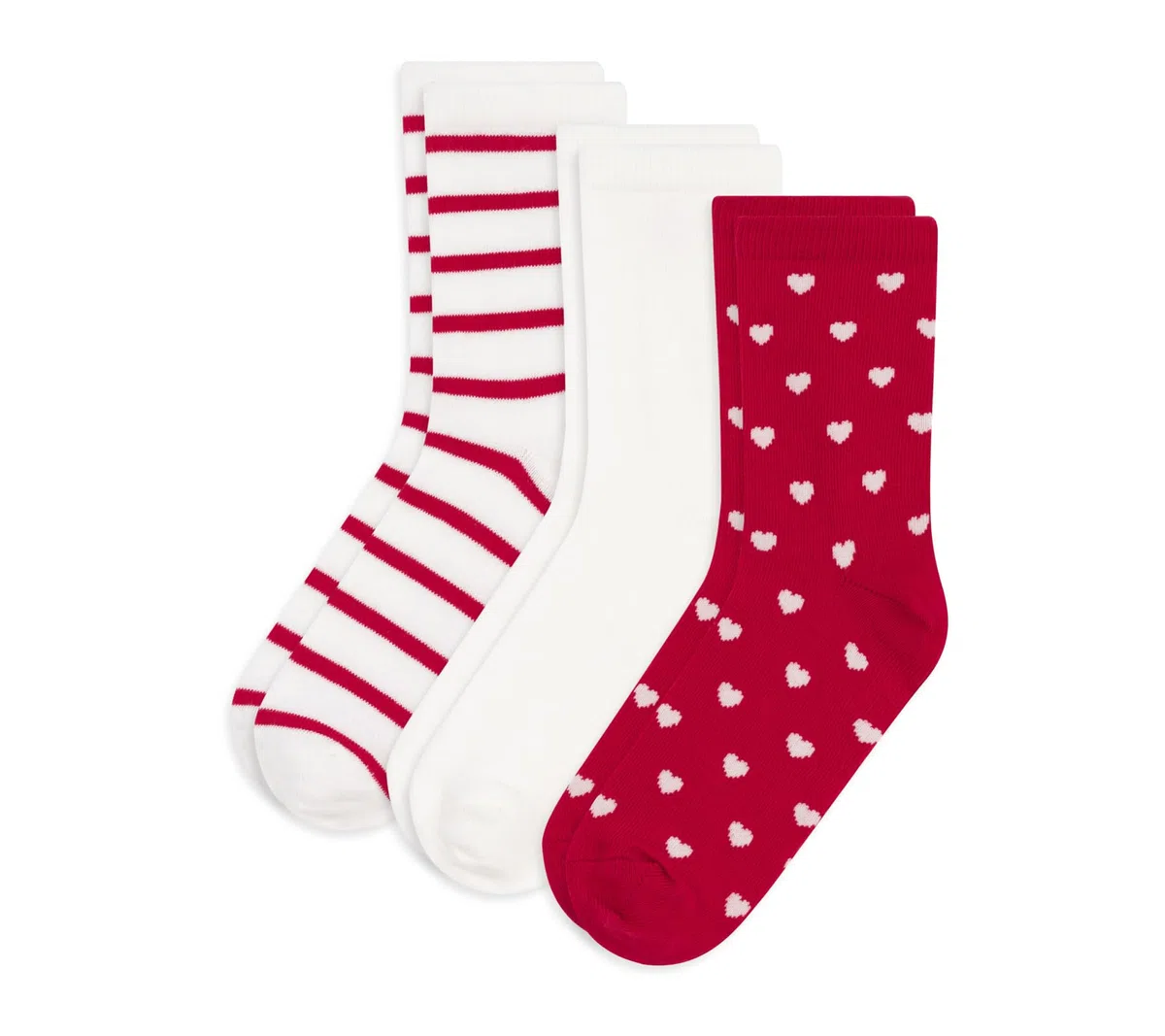 Petit Bateau 3 paia di calzini bambino in cotone stampato cuori, multicolore, 27-30