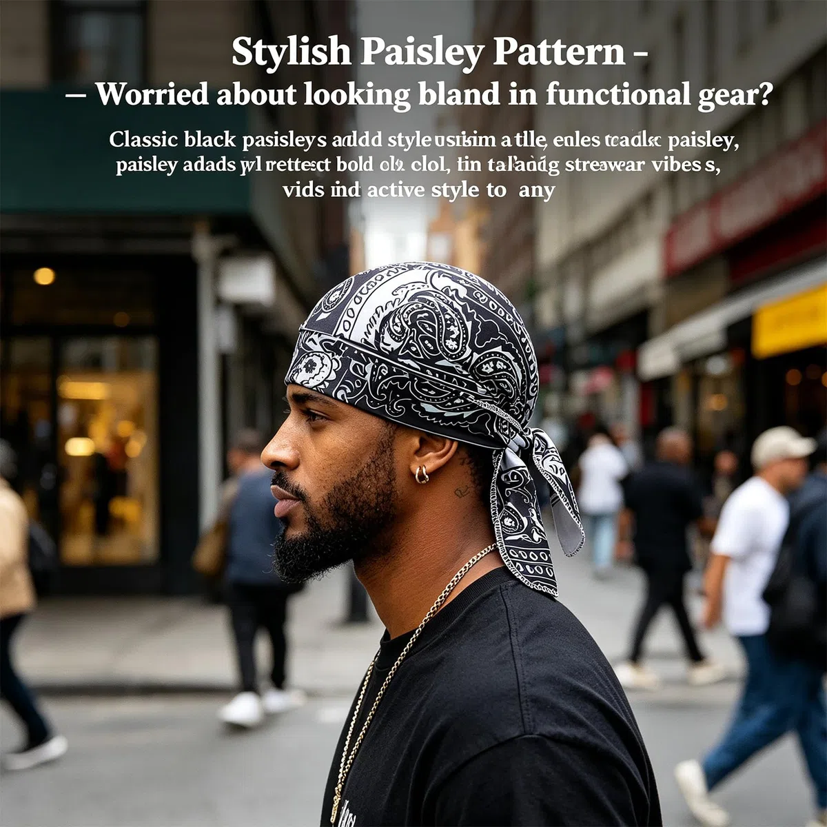 Paisley Cooling Headscarf Cap Set - Breathable Sweat-Wicking Bandana for Men, Motorcycle Helmet Liner Outdoor Sports and Cooling Head Scarf
