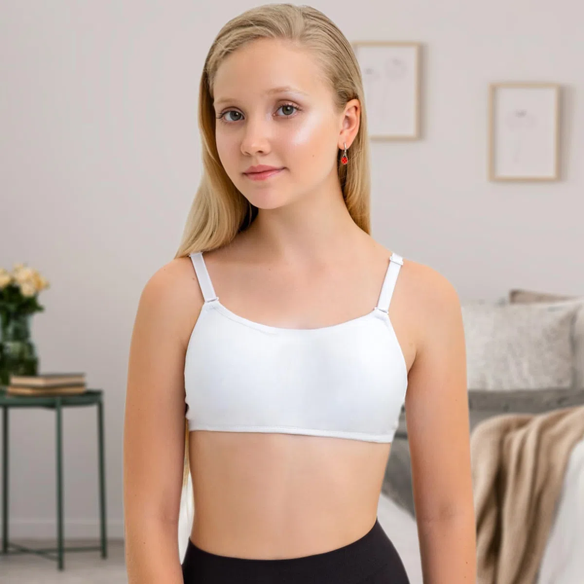 FUIPVGI 3 Pezzi Reggiseno da Allenamento Senza Cuciture per Ragazze, Adolescenti Bambine Sportivo Intimo con Fisso Torace Pastiglie e Spallacci Regolabili per Bambine 10-16 Anni