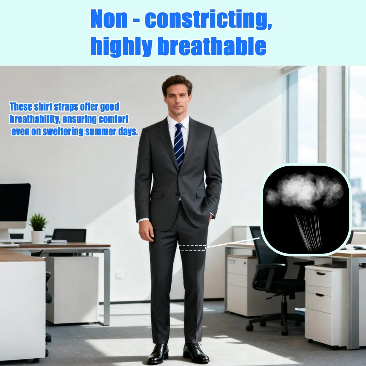 1 paio Soggiorni Camicia, Ferma Camicia Uomo, Regolabile Bretelle Camicia Elastica Reggicalze, Previene Efficacemente la Formazione di Pieghe Sulle Camicie