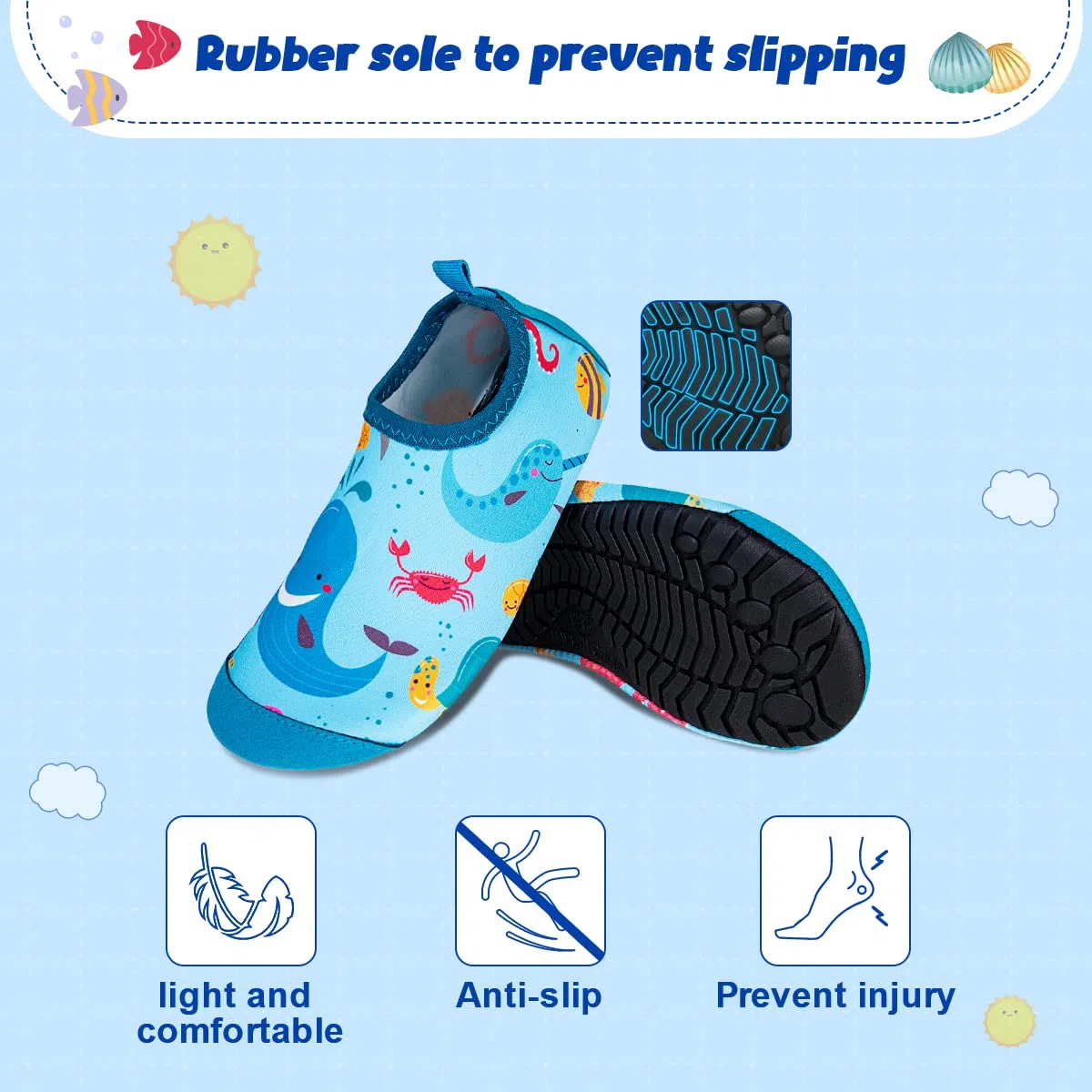 Scarpe da Scoglio Scarpe da Sport Acquatici Bambino Scarpe Mare Piscina Bambini Scarpe da Spiaggia Immersione Ragazzo Ragazza Water Shoes Scarpe a Piedi Nudi per Surf Sportivo