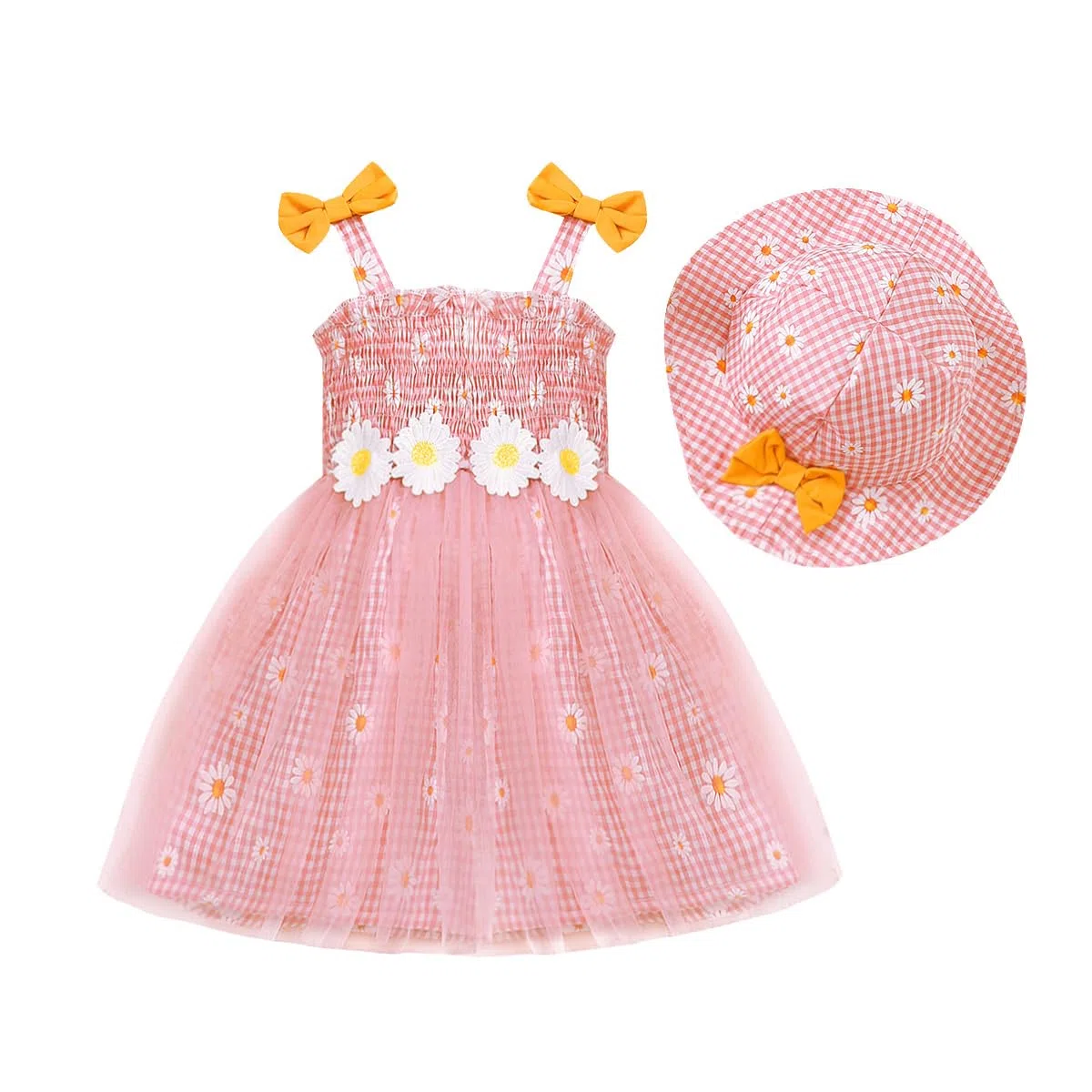 Vestiti Estivi per Bambini Piccoli e Neonati Senza Maniche con Motivo Floreale e Graziosi Abiti Cappello per Bambina