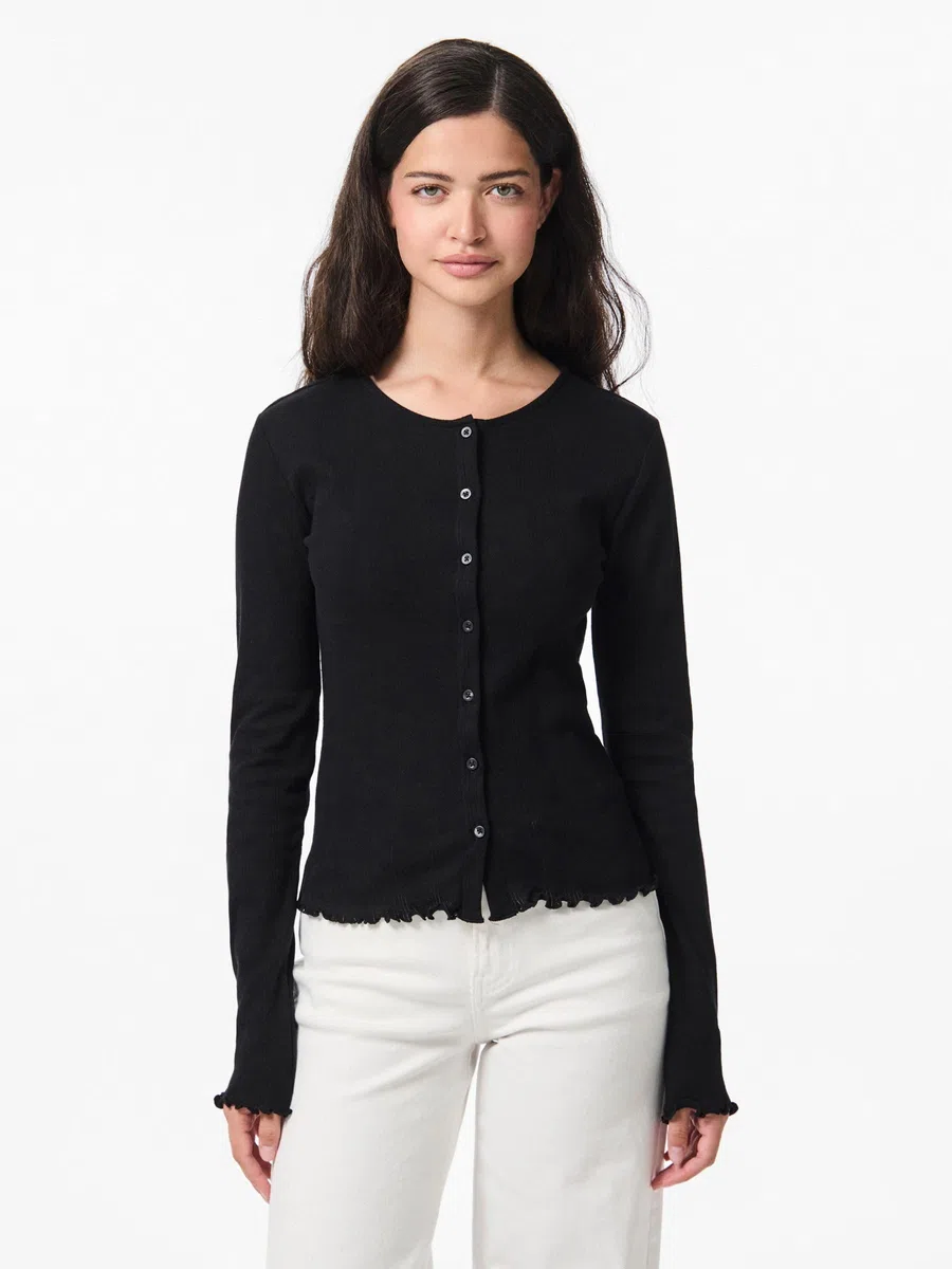 PIECES Pcmarie LS Poin Cardigan Jrs Noos Donna
