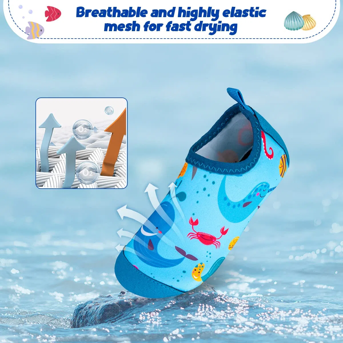 Scarpe da Scoglio Scarpe da Sport Acquatici Bambino Scarpe Mare Piscina Bambini Scarpe da Spiaggia Immersione Ragazzo Ragazza Water Shoes Scarpe a Piedi Nudi per Surf Sportivo