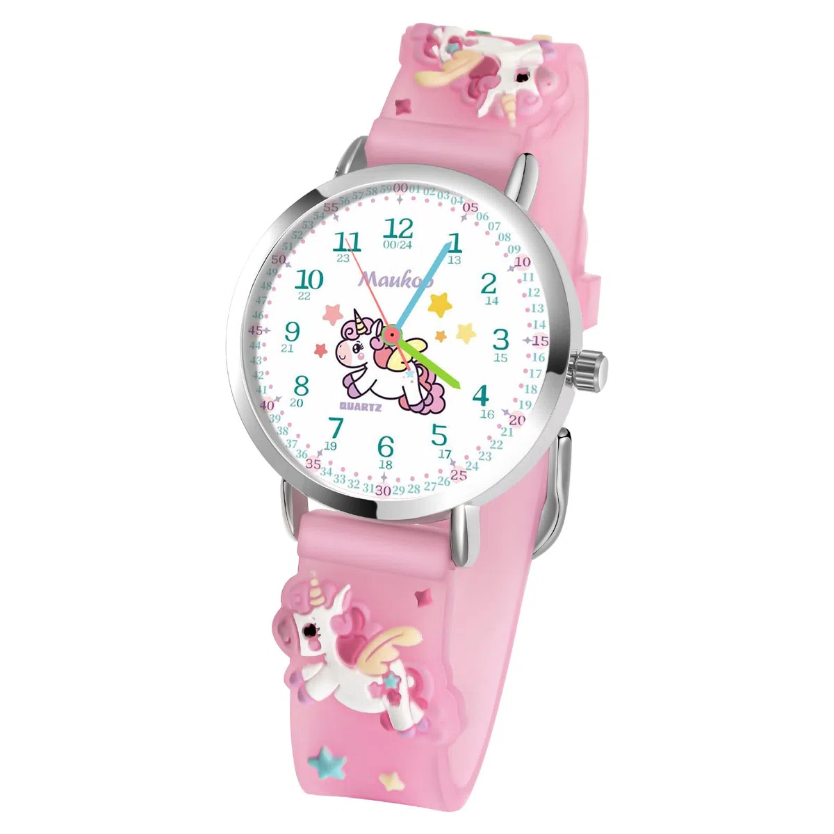 Orologio Bambini, Orologio Quarzo in Cartone Animato 3D, Orologio da Polso per Ragazzi e Ragazze, Orologio Bambini Impermeabile 30 M Insegnamento con Cinturino in Silicone