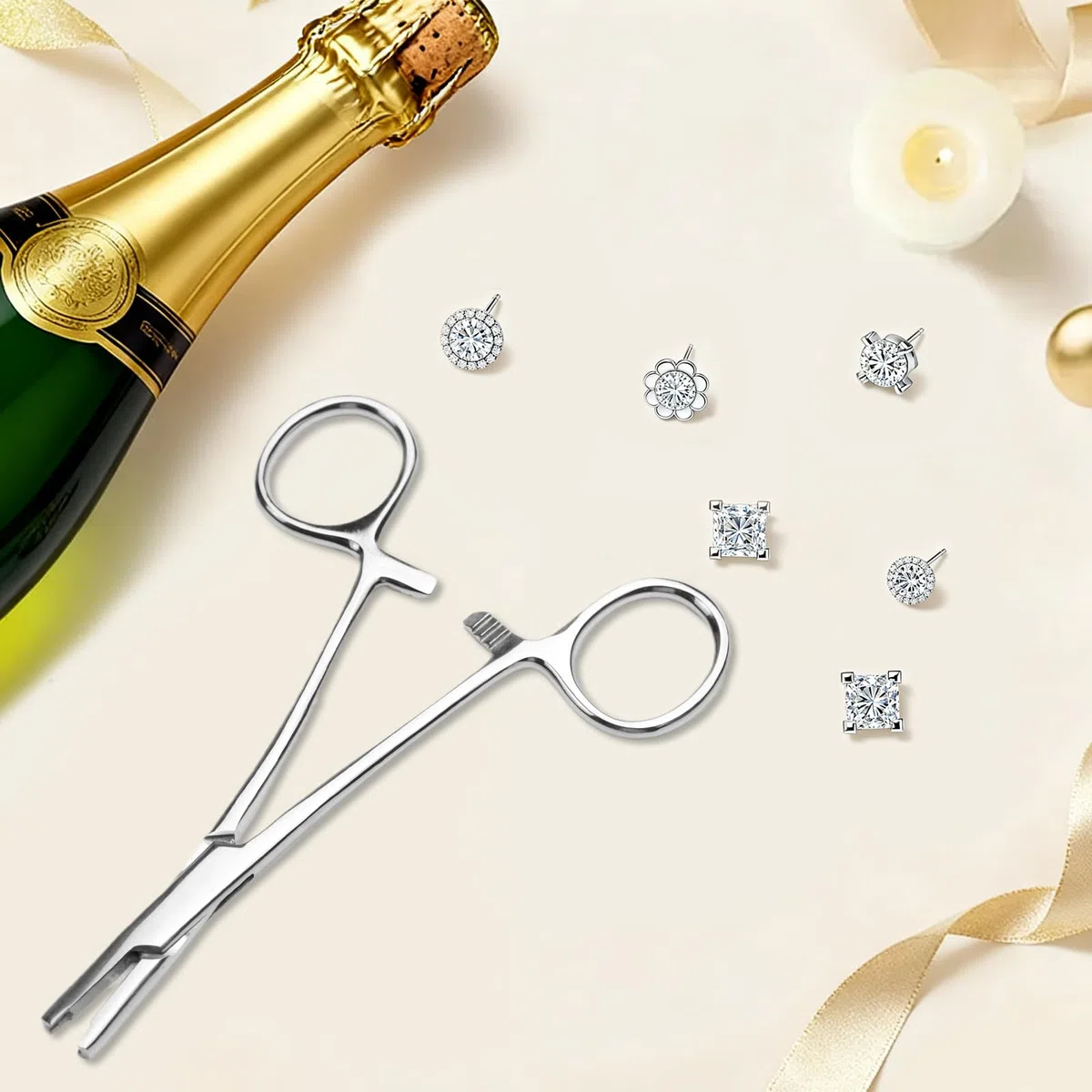 Pinza Piercing 3 Mm,Pinza Piercing con Palline Aprisfere Piercings,Pinzas Pierc a Sfera Strumento per Piercings, Apertura Sostituzione Orecchio, Labbro, Ombelico,Lingua,Pierc Sopracciglia