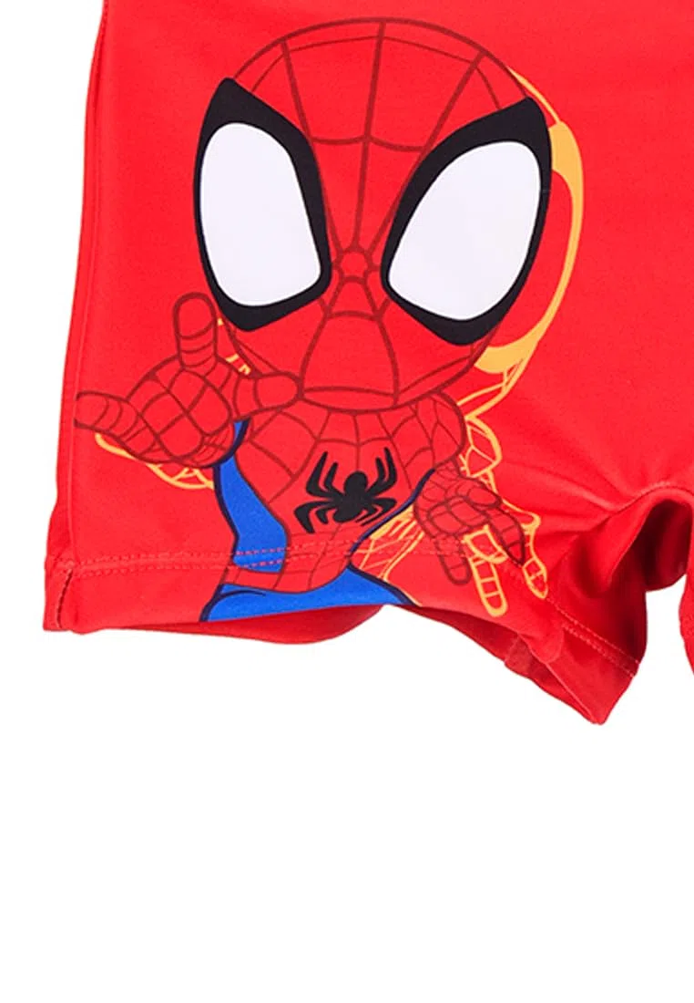 Marvel Spider-Man Spidey Costume da bagno per ragazzi e bambini, pantaloni da bagno rosso o blu, per spiaggia, piscina, lavaggio a mano