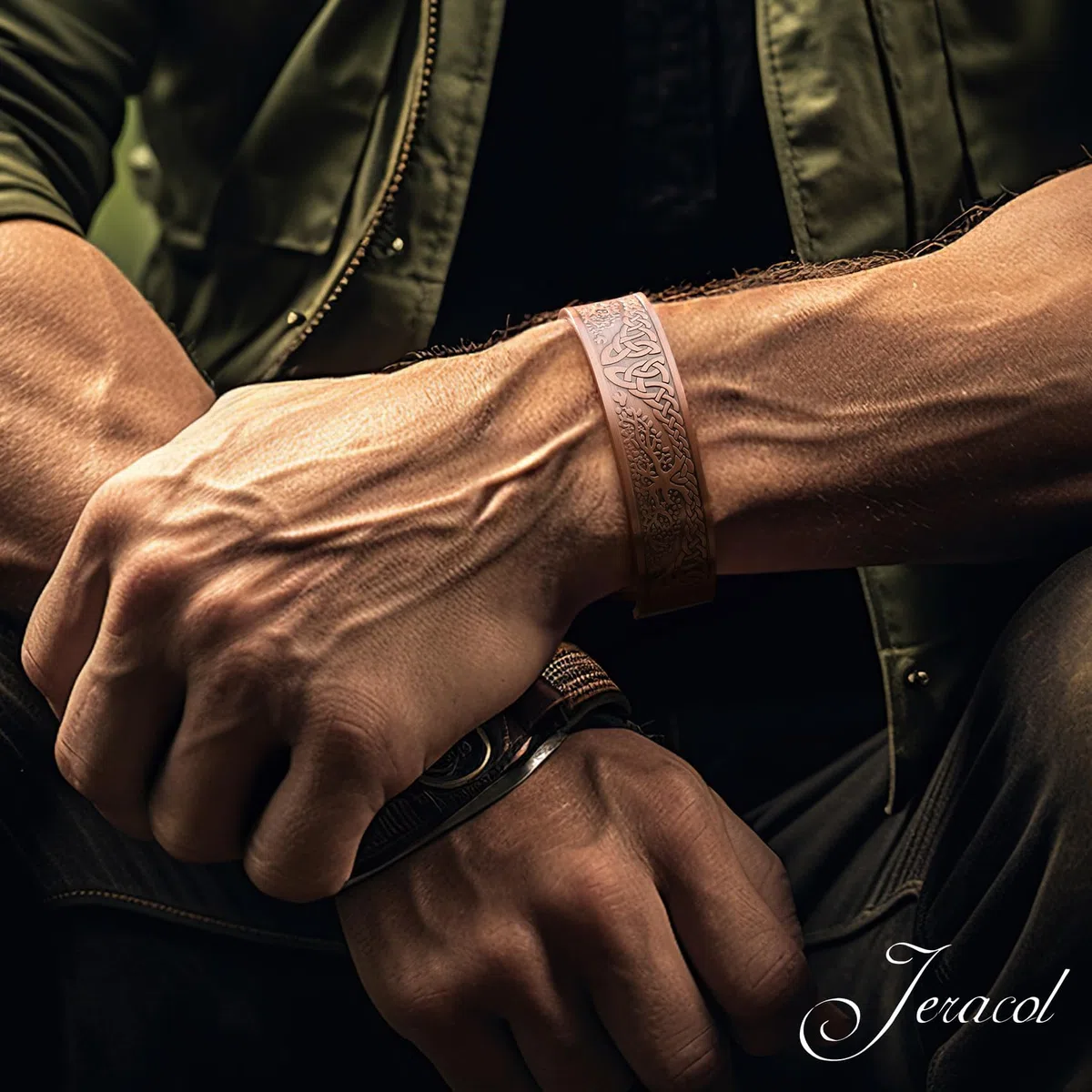 Jeracol Brazaletes - Braccialetti magnetici in rame, unisex, 100% rame massiccio, con potenti magneti (3500 Gauss) ciascuno, con confezione regalo Ajsust Tool&Jewelry