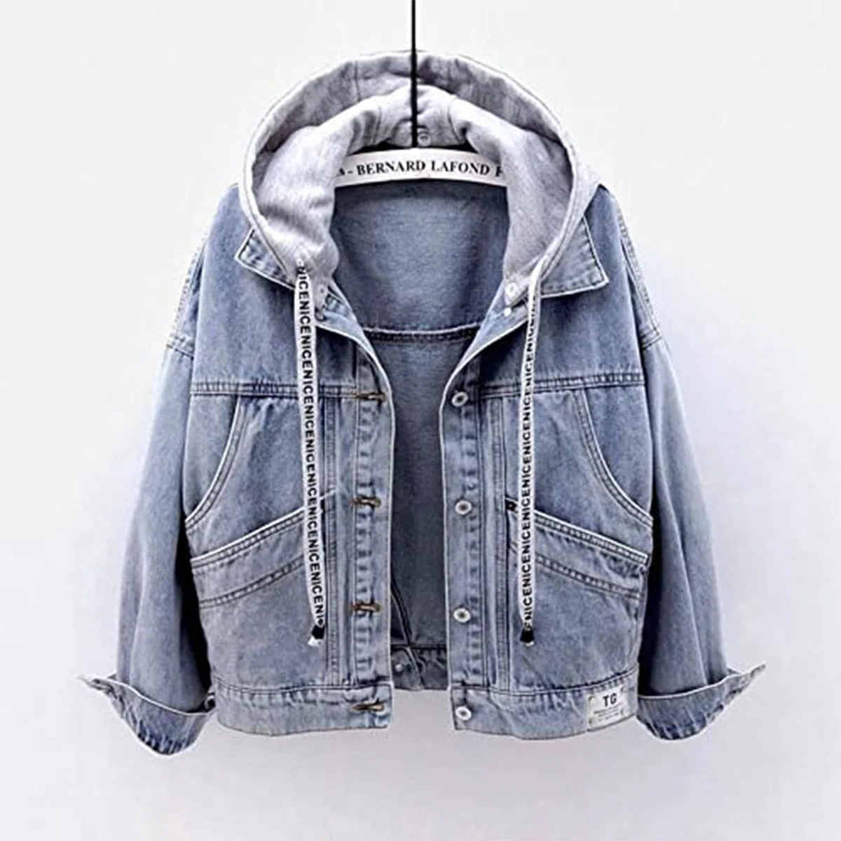Giubbino Jeans Donna, Giacca di Jeans da Donna Moda Blu Staccabile
