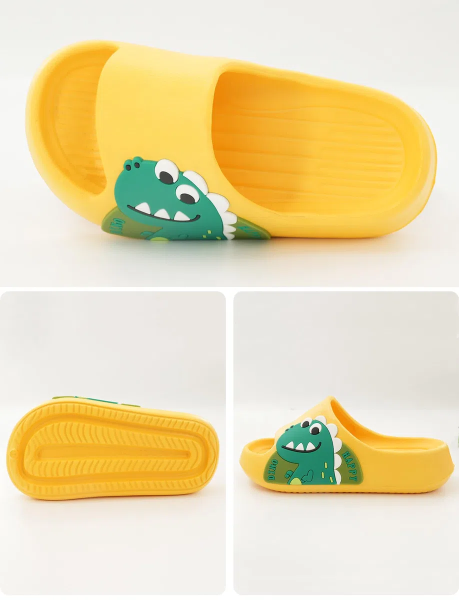 Maeau Pantofole da bagno per bambini e bambine, antiscivolo, estive, a forma di dinosauro, con orso, per bagno, spiaggia, piscina, morbide e piatte