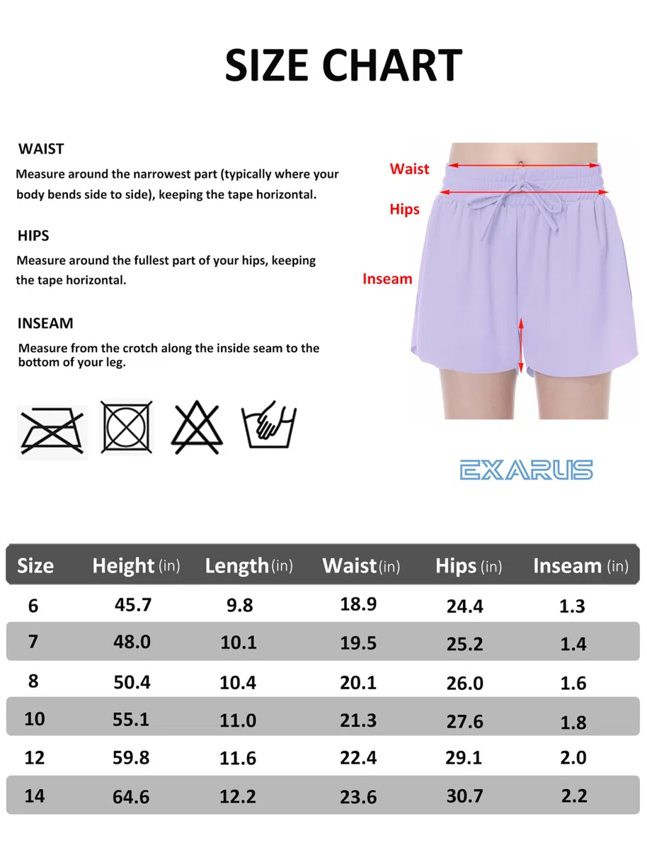 EXARUS Ragazze Farfalla Pantaloncini Fluido Danza Atletica Gonna Cheer Skorts Teen Flutter Tween Vestiti Preppy Abiti Bambini