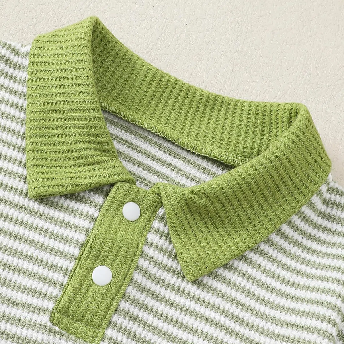 Set di Vestiti per Neonati Bambini Felpa a Righe con Colletto a Maniche Lunghe e Pantaloni 2 Pezzi Completo Primavera Autunno Abiti