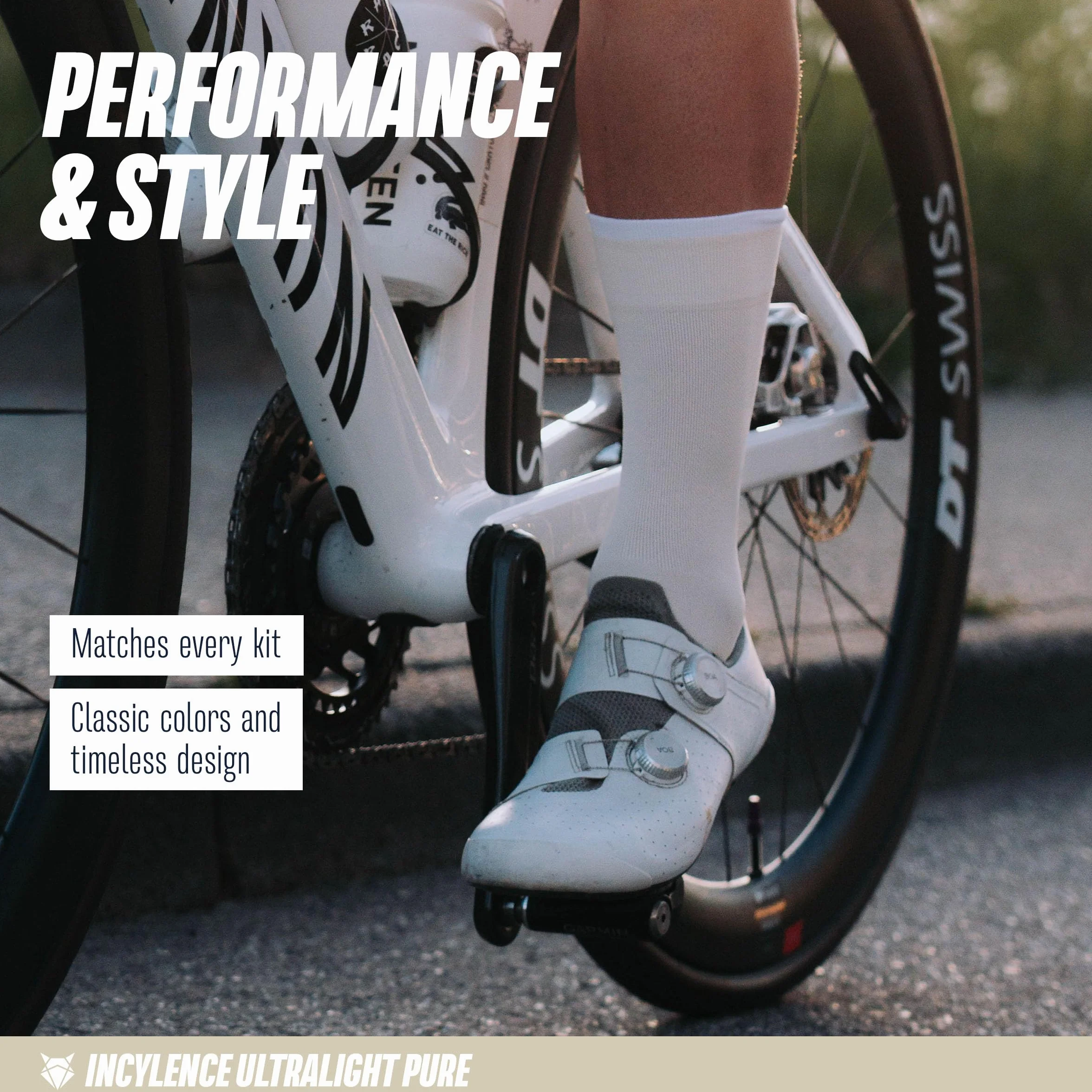 INCYLENCE Calzini da ciclismo da donna, ultra sottili, con leggera compressione, traspiranti e lisce, per ciclismo, 1 paio